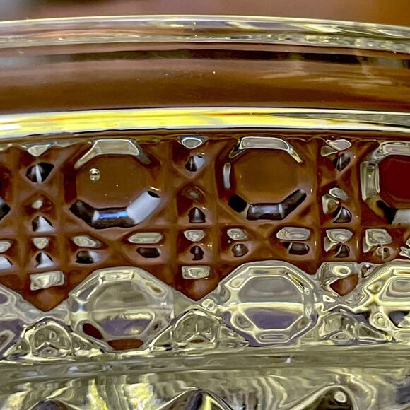 Vintage Pressed Glass Button Pattern Divided Dish - Picture 4 of 5